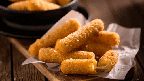 Cheese sticks with breading