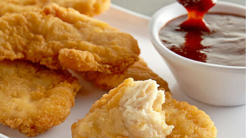 Chicken tenders and a dipping sauce