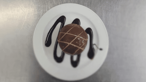 Dessert with chocolate mousse