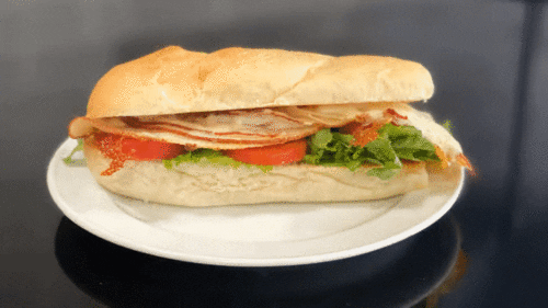 Turkey Sub Sandwich on homemade bread roll