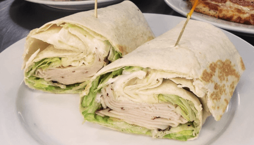 Turkey and cheese wrap.